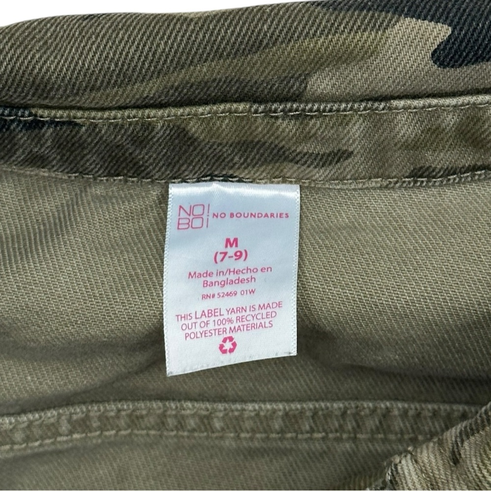 No Boundaries Green Camo Denim Jacket - Junior Size Medium - Picture 2 of 7